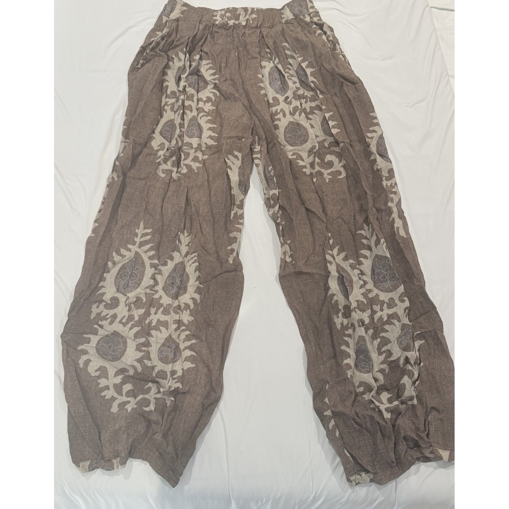 Bazar Deluxe Bali Moka, Print Trousers Ethnic, Sz M No Drawstrings - Picture 4 of 8